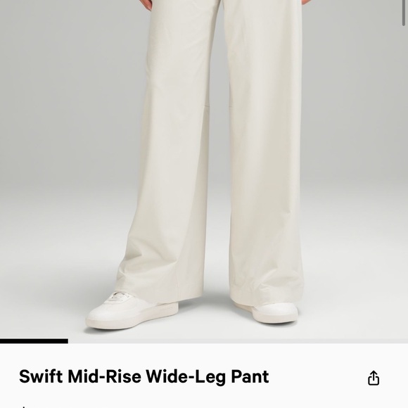 NWT Lululemon Swift Wide-Leg Mid-Rise Pant
Size 8
Color: Bone - Picture 2 of 13